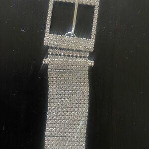 B-Low The Belt Rhinestone Square Buckle Belt